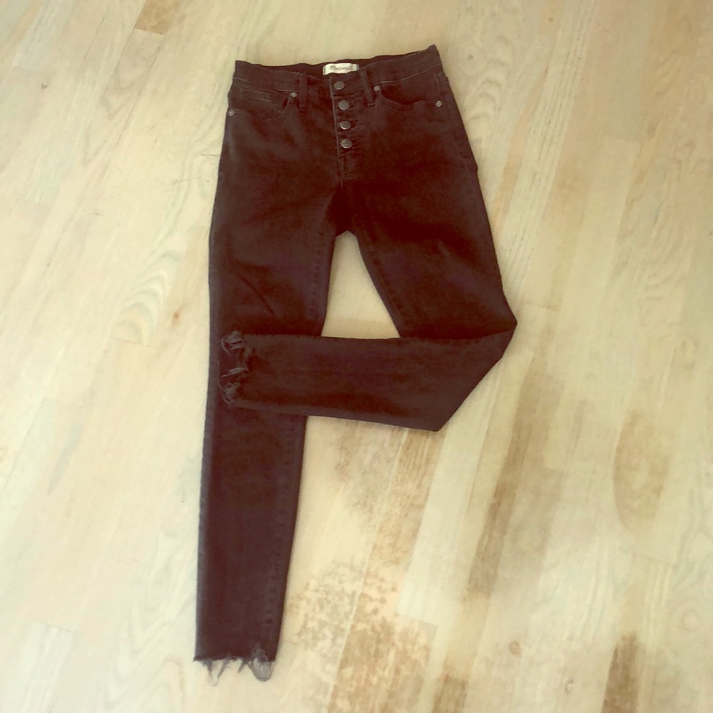 Madewell skinny jeans with frayed hem